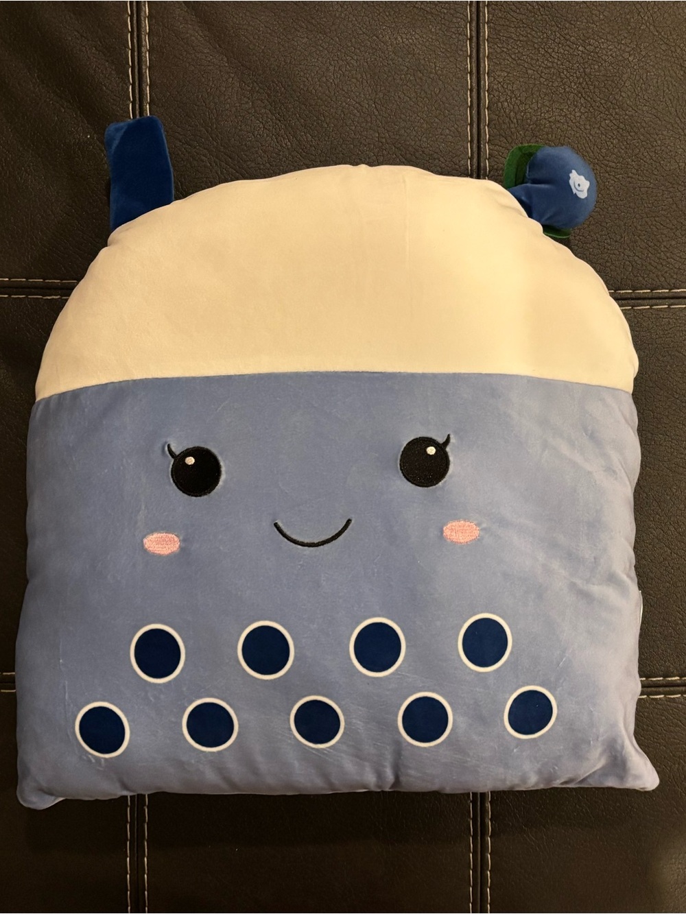 Blueberry Boba Throw Pillow